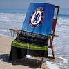 proof beach towel with Chelsea FC logo pattern - soft,absorbent,quick-drying,machine washable - perfect for swimming,camping,bathing