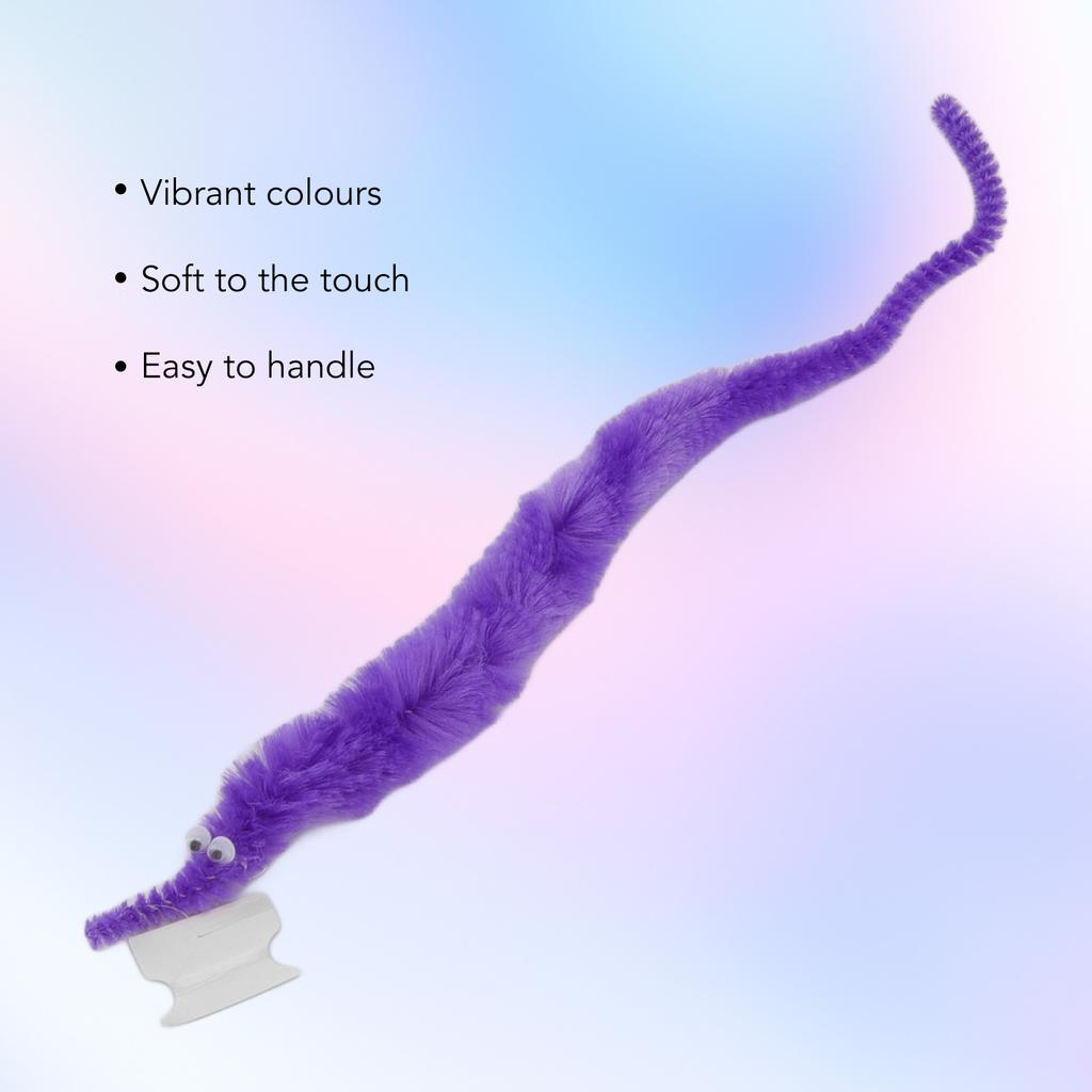 20 Pcs Furry Worm   Plush Material Cute     Compact Portable Fuzzy Worms for Party