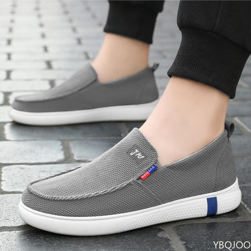 Casual Men's Shoes New Spring and Summer Solid Color Comfortable Anti Slip Flat Breathable Cloth Shoes Zapatos De Hombre