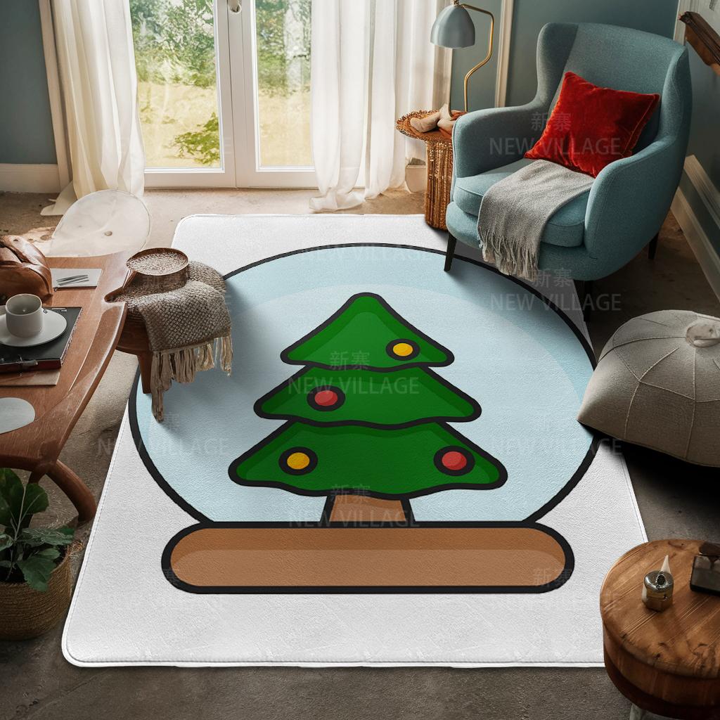 House Entrance Carpet Home Door Mat Living Room Bath Foot Bathroom Non-slip Water Absorption Rugs Bath Merry Christmas Winter