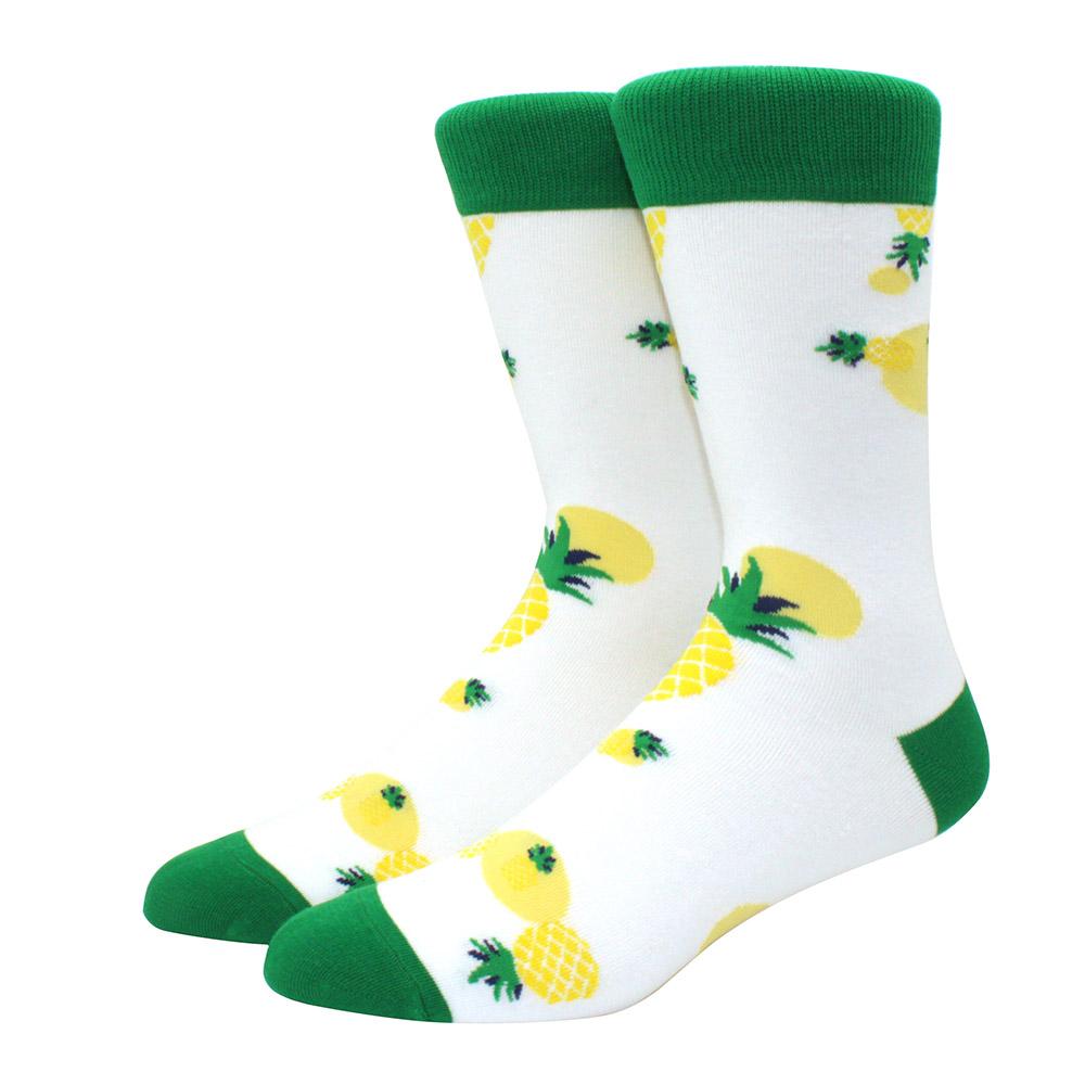 1 Pair of  Fun Men Socks Casual Cartoon Fruit Banana Flamingo Lemon Egg Sloth Pizza Happy Harajuku Skateboard Socks