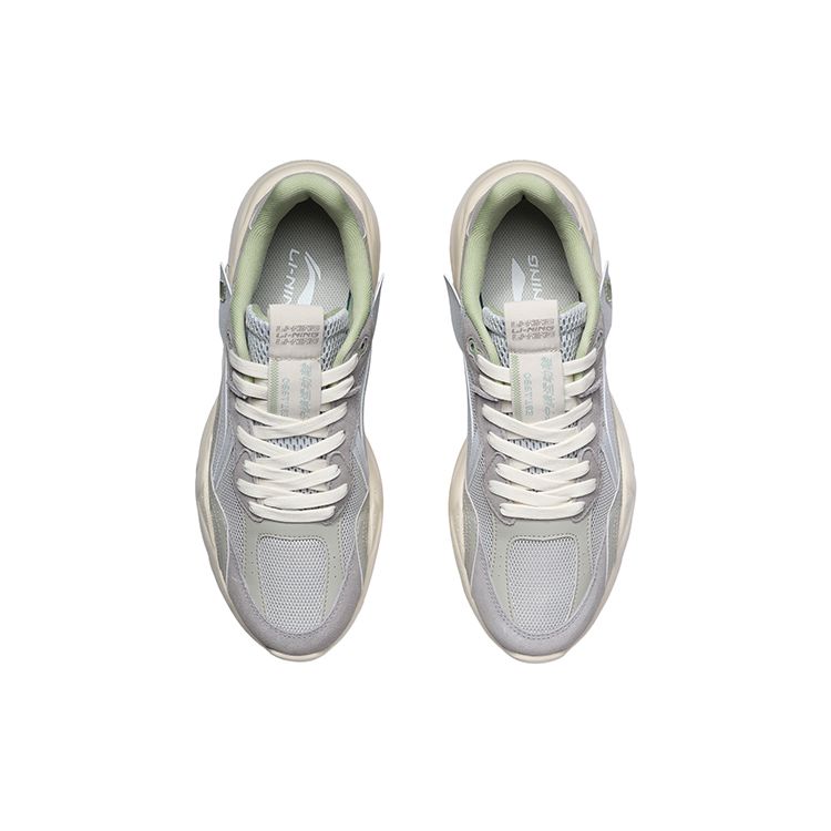 Li Ning Shock Absorbing Non-Slip Wear-Resistant Low-Top Running Shoes Unisex sneakers Gray AGCR165-3