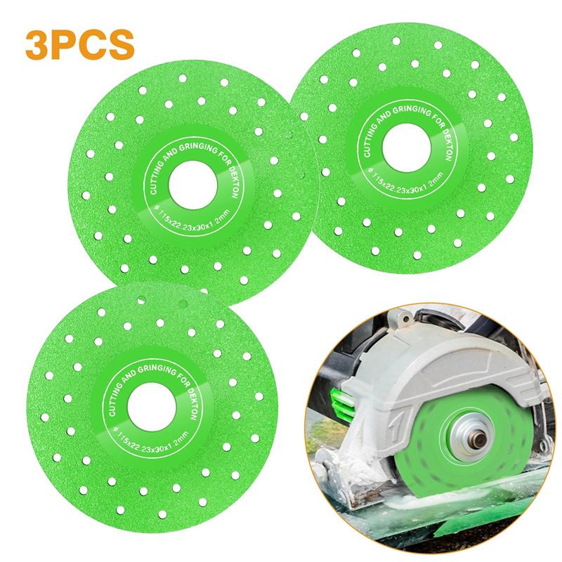 

3Pcs Glass Cutting Disc 115Mm Saw Blade Diamond Jade Wine Bottle Ceramic Polish Angle Grinder Machine Glass Tile Cutting Wheel зелений