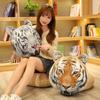Printed Simulation Tiger Head Plush Stuffed Toy Animal Cushion Soft Backrest