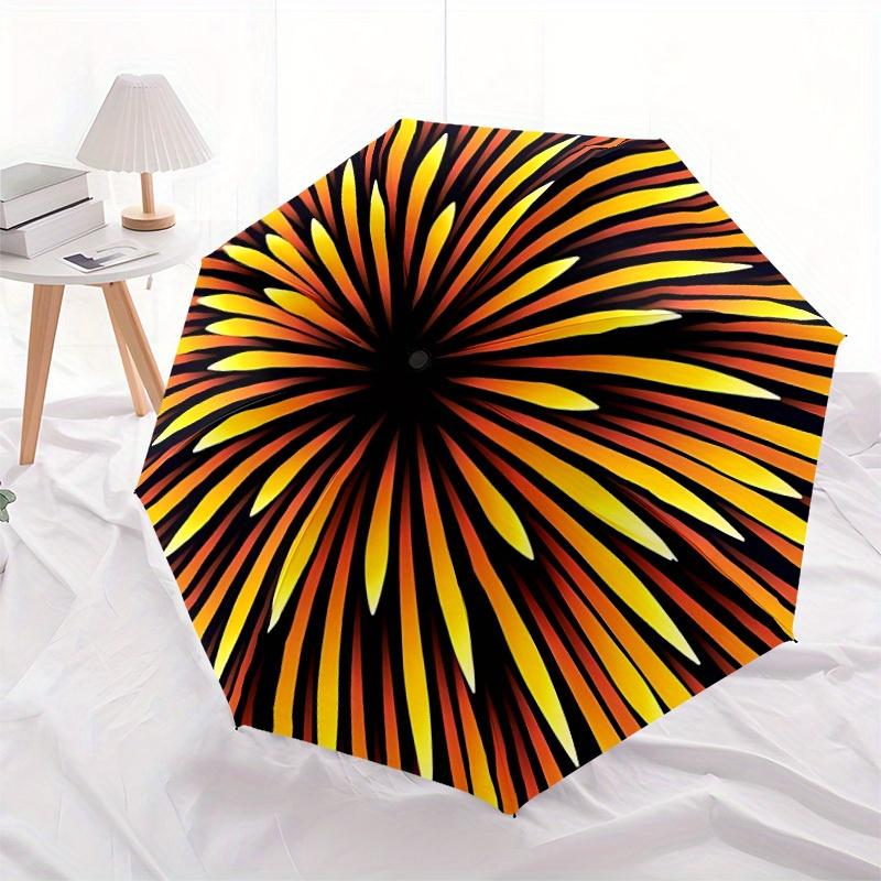 1pc Firework MandalaAutomatic Folding Umbrella, Portable & Foldable Design with 8 Ribs, Casual Outdoor Accessory yy250804267