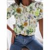 Trendy Fresh Flower 3D Printed Short Sleeve Women's Summer Round Neck T-shirt