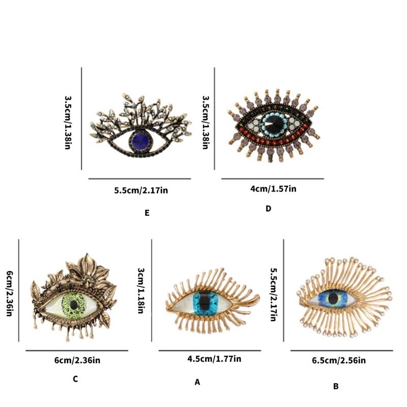Lightweight Zinc Alloy Statement Pin Intricate Evil Eyes Charm And Crystal Embellishments Eleant Brooch Accessory