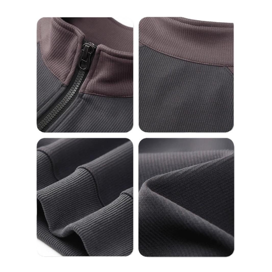 Осенний дизайн Sense Splicing контрастного цвета рубашка поло с длинными рукавами мужской — фото 6