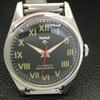 VINTAGE HMT HANDAUFZUG INDISCHE HERREN RÖMISCHE ZIFFERN SCHWARZES ZIFFERBLATT UHR a702846-1