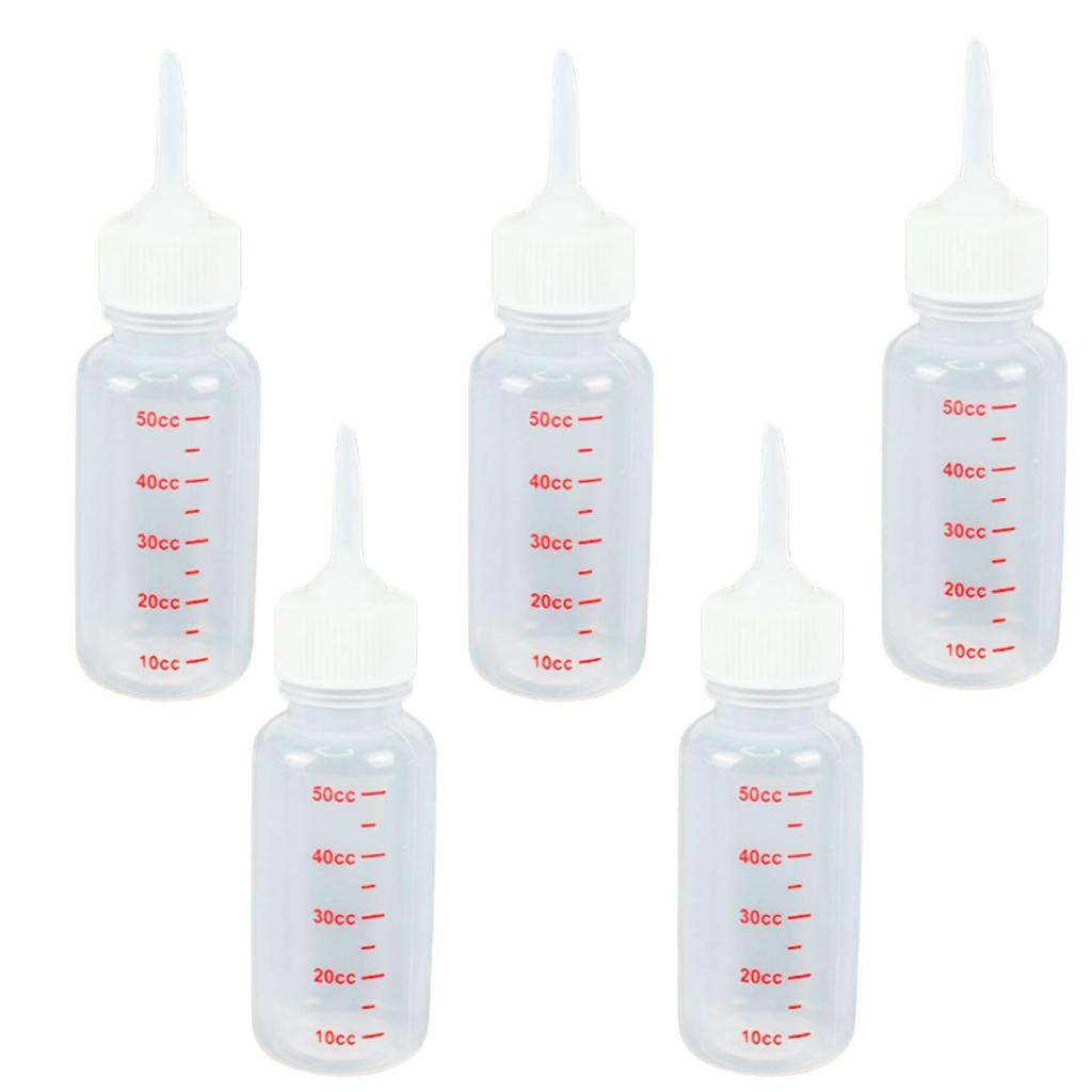 Cartuccia Pet Feeding 50ml Capacity with 3mm Set of with for Dogs and Cats Bottles, Ultra-Fine Nipples, 5, Infuser,