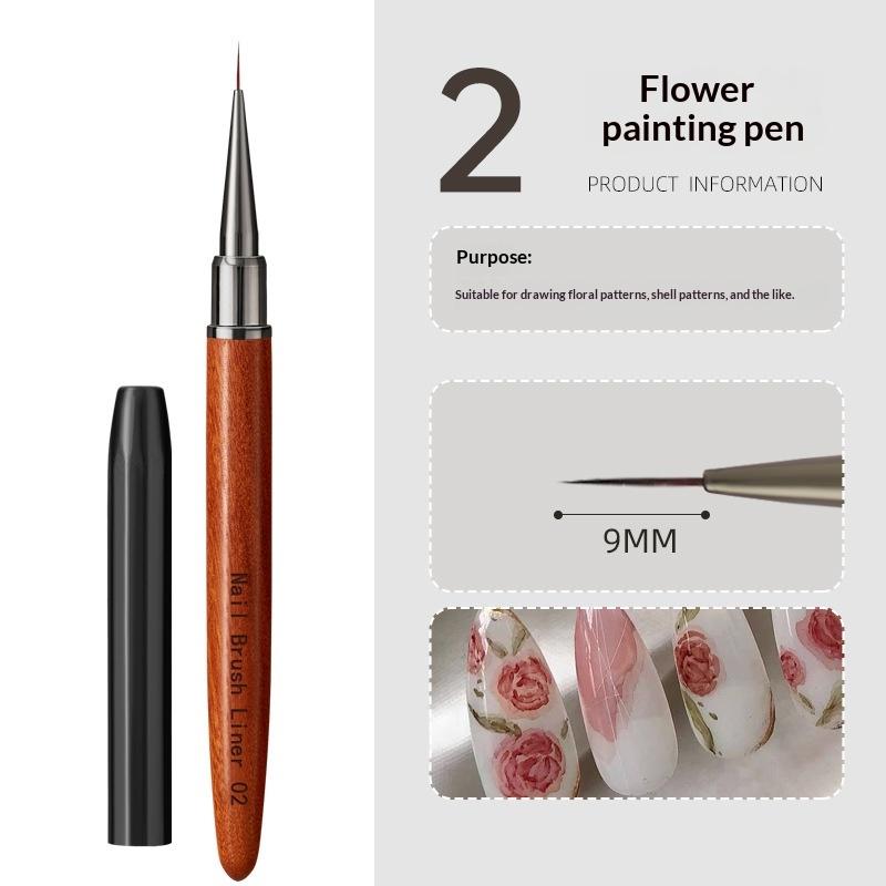 Nail Art Liner Brush Detail Brush Wood Handle Drawing Painting Pen UV Gel Extension Carving Pen Manicure Tool