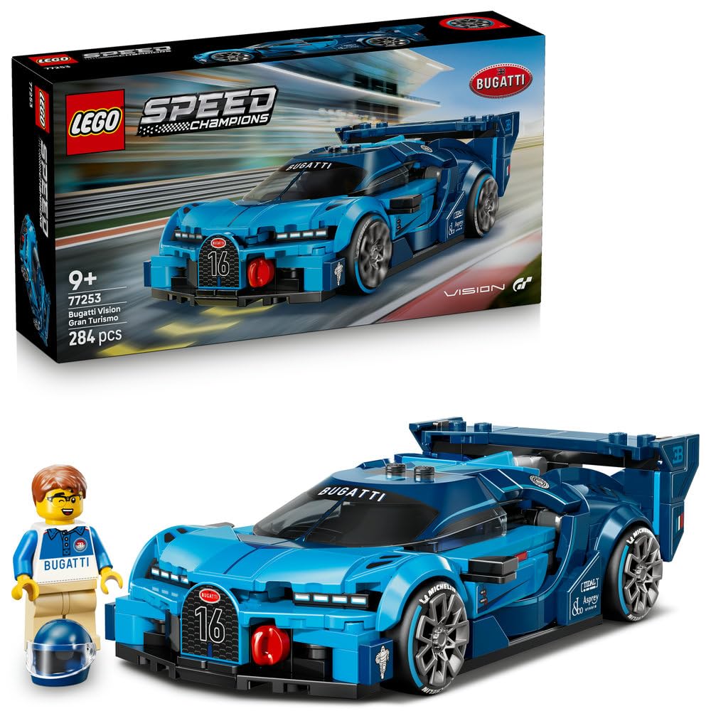 

LEGO Speed Champions Bugatti Vision GT Hyper Sports Car Playset 77253 Kids 9-11 Years Old Vehicles Minifigure Interior Stylish Birthday Gift