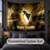 Custom Name Text Tapestry,Pittsburgh Penguins Decorative Wall Hanging, Background Tapestry For Home Bedroom