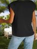 Women's Cap Sleeve Tank Top Crew Neck Loose Fit Basic Summer Tee