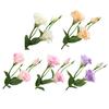 Artificial Platycodon Grandiflorus Flower with 2 Head Blooms And 1 Bud Fake Silk Flower with Stem And Leaves for Wedding Party Kitchen Bedroom Baby