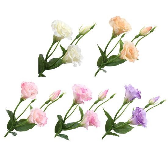 Artificial Platycodon Grandiflorus Flower with 2 Head Blooms And 1 Bud Fake Silk Flower with Stem And Leaves for Wedding Party Kitchen Bedroom Baby