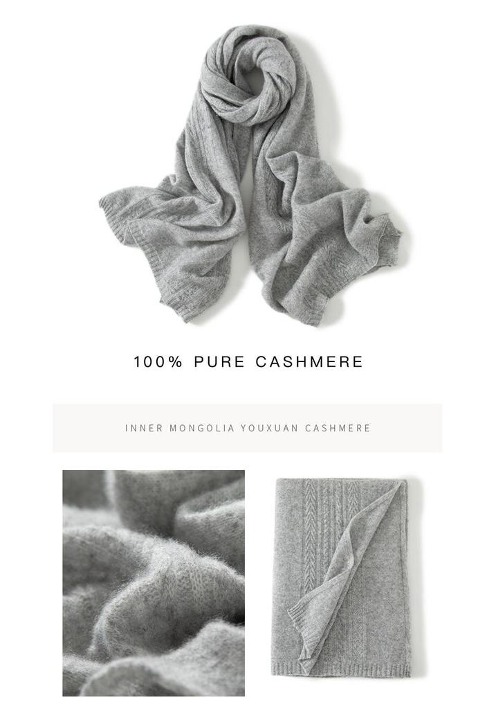 Women's 100% Pure Cashmere Scarf - Warm, Thickened, New Autumn/Winter Style