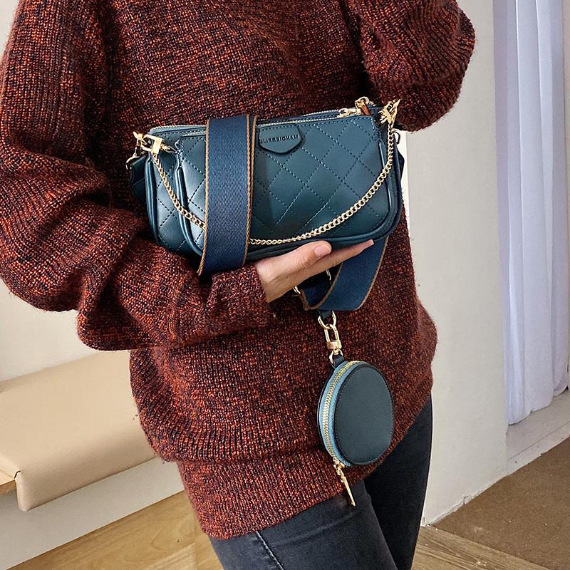 Borsa Messenger da Donna Mood Set Borsa Lusso Catena Spalla a Tracolla Borsa a Scacchi Diamantati e Borsetta
