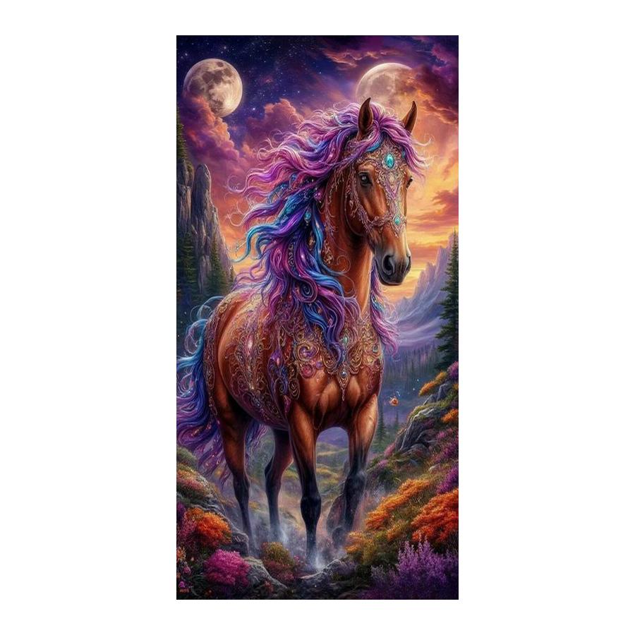 

Horse Large Size Diamond Painting New Collection Animals Diy Full Square Round Drill Rhinestone Embroidery Mosaic Cross Stitch Kits Square drill 30x60cm