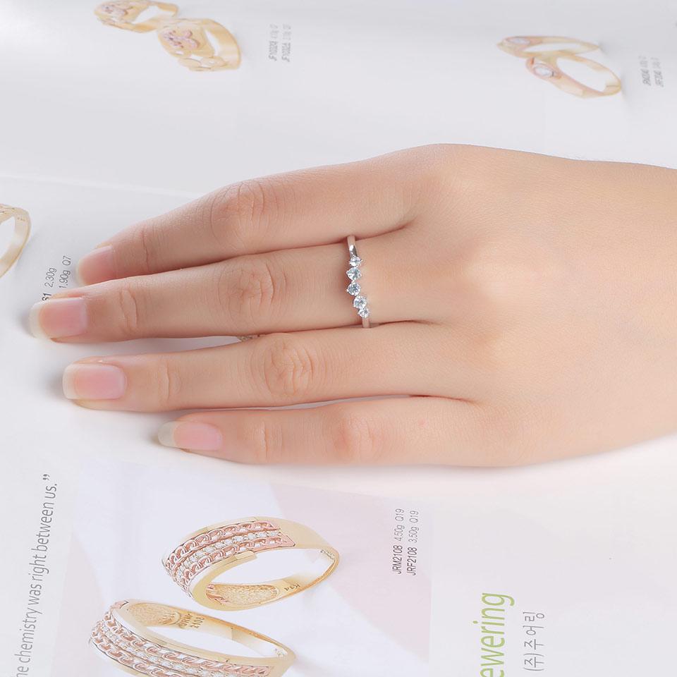 Umcho Originální přírodní nebesky modrý prsten Topaz