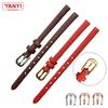 Genuine Leather Watchband Womens Bracelet 6mm 8mm 10mm 12mm Lizards Leather Watch Strap Small Wristwatches Belt Pin Buckle