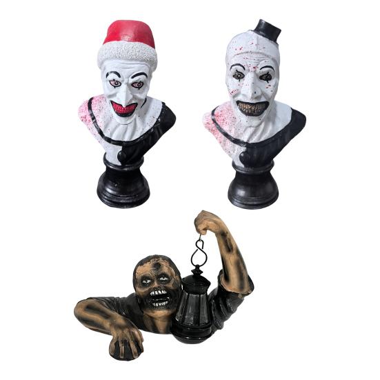 Halloween Zombie Lantern Ornament Resin Spooky Zombie Figurine Statue Sculpture Indoor Outdoor Garden Lawn Yard Patio Holiday Party Decoration