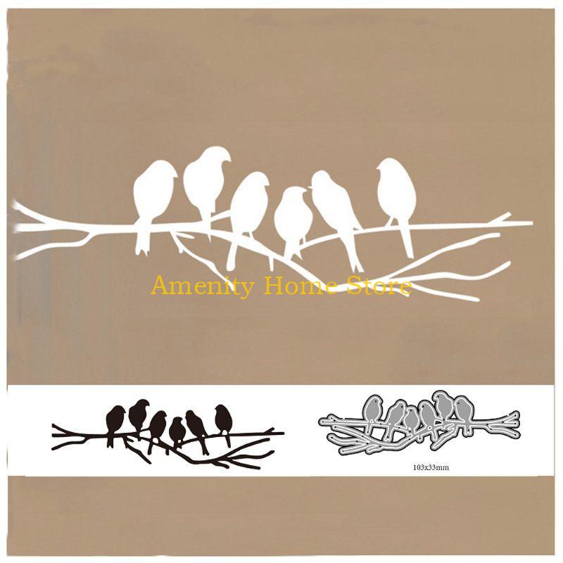 F26C Birds On Branch Metal Cutting Dies Stencil Scrapbooking DIY Album Stamp Paper