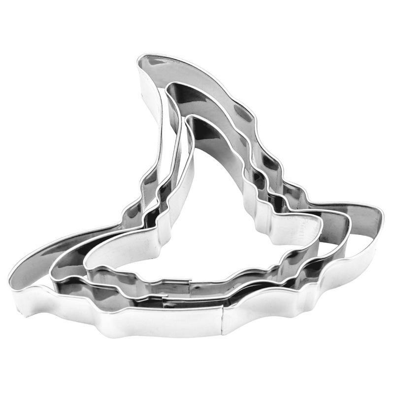 3 Pcs Halloween Cookie Cutter Set Stainless Steel Pumpkin Ghost Bat Molds Smooth Edges For Home Diy Baking