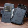 iPhone 17 Pro Max/Samsung S25U Magnetic Flip Leather Case with Wireless Charging