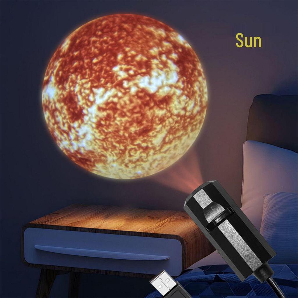 Creative Starry Sky Night Light: Earth and Moon USB Projection Atmosphere Light.