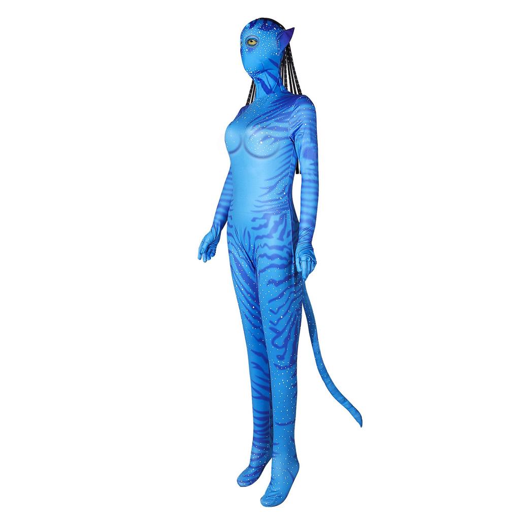 Costume Cosplay Neytiri Avatar 2 Tuta con Maschera per Uomo e Donna