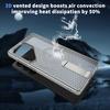 For Samsung Galaxy S25 Ultra Magnetic Case Kickstand Grid Texture TPU PC Phone Back Cover