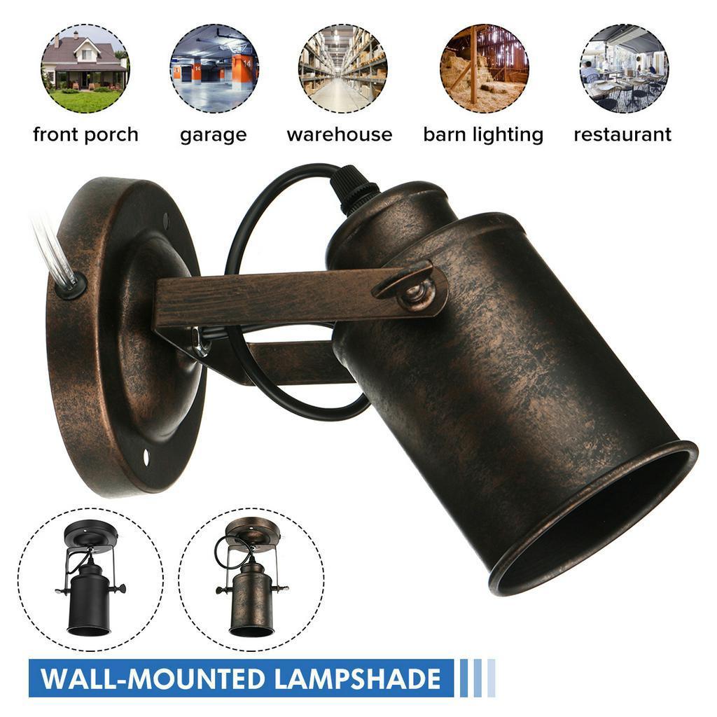 E27 Retro Iron Wall Sconces Adjustable Spot Light Vintage Wall Light Industrial Wall Lamp For Bedroom Living Room Loft Bar Black/rust