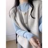 Retro Women's Knit Vest & Cardigan Set - Round Neck, Single-Breasted, Double Layer