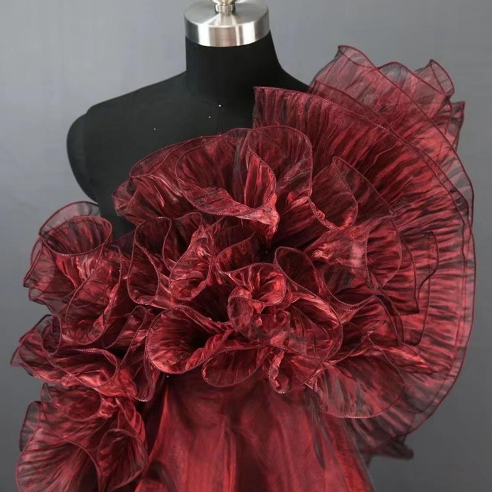 2025 15CM Wide Pleated Mesh Lace Transparent High Quality Big Wave Chiffons Fabric DIY Material Dress Accessories