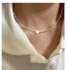 Korean Style Heart-Shaped Clavicle Chain: S925 Sterling Silver Mother-of-Pearl Necklace Bracelet