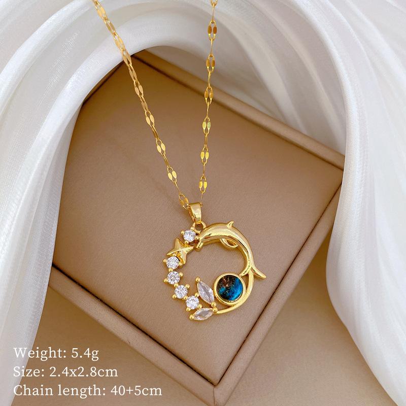 Planet Starry Sky Full Of Diamonds, Slightly Inlaid Design Temperament Shining Necklace Female, Simple Pendant