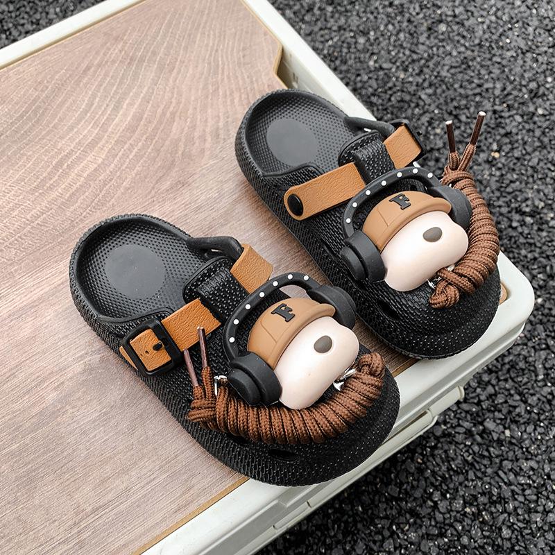 Children's 3D Dog Headphone Birkenstock Clogs: Creative, Closed-Toe, Super Soft, Thick-Soled Sandals for Boys and Girls