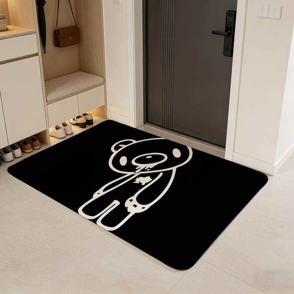 character G-Gloomy Floor Mat Flannel Door Mat Non-Slip Absorbent Washable Indoor Home Rug