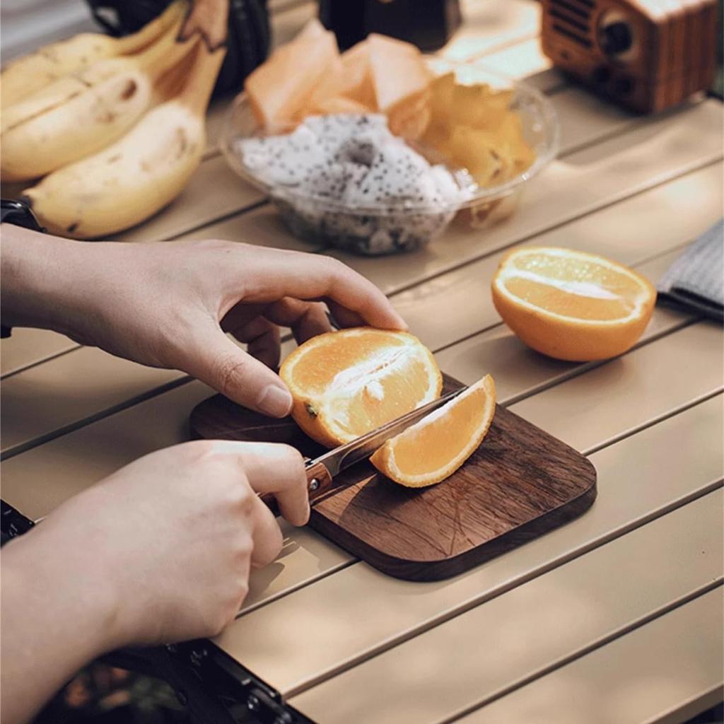 MiliCamp Cutting Board for Raicho Messtin, Cutting Board, Coaster, and Trivet, Natural Wood, Black Walnut