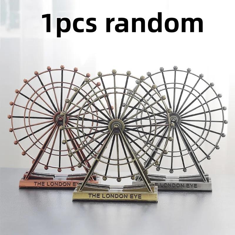 

1pcs Retro Metal London Eye Ferris Wheel Rotating Stress Relieving Toy Model Home Desk Decoration Festival Gift