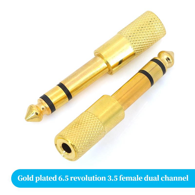 Stlxy 2Pcs Adapter Converter Speaker 6.5mm Male To 3.5mm Audio Stereo/mono Jack Female To 2 RCA Male Audio Jack Connectors