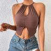 Sommer Neuer Stil Lolita-Stil Kurzärmlig Offener Ausschnitt Trägerlos Kurzärmlig Neckholder Oberteil Damenhemd