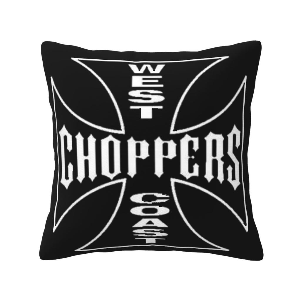 Personalized West Coast Iron Cross Choppers Square Pillowcase Cushion Cover Pillow Case Throw Pillow Cover for Home Bedroom Car