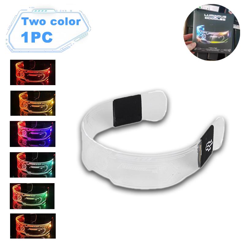 LED Colorful Glowing Glasses Neon Party Christmas Halloween Decoration LED Glowing Glasses Props Holiday Performance Props