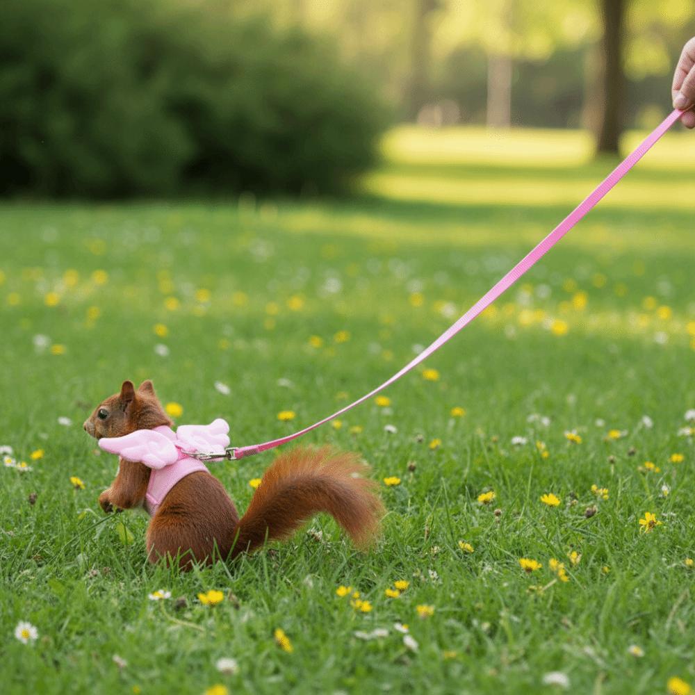 Adjustable Ferret Traction Harness Cartoon Pet Traction Rope Guinea Pig Chest Strap Pet Supplies