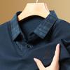 Men's Woodpecker Two-Piece Sweater Shirt, Plus Velvet, Thick Knitwear for Autumn/Winter.