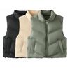 Early Autumn New Women's Fashion Solid Color All-match Zipper Stand Collar Sleeveless Vest