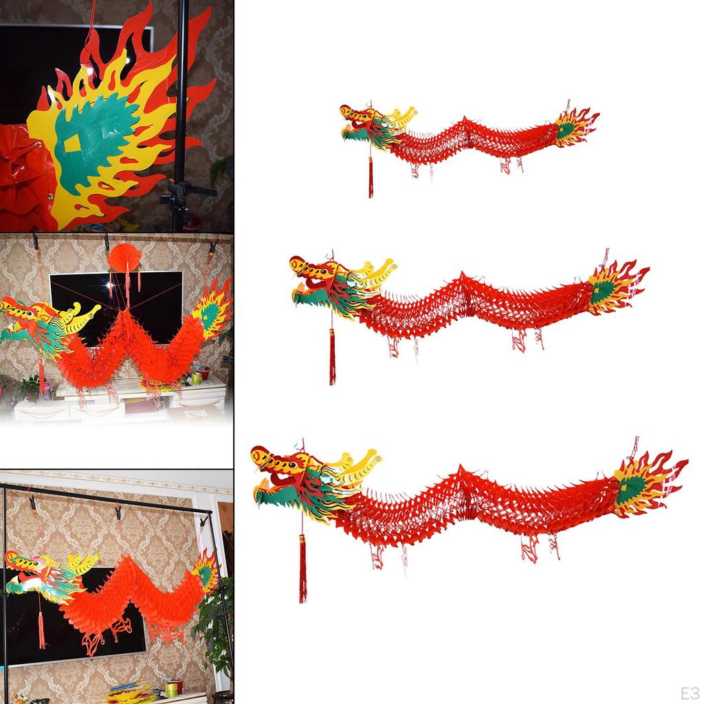 3D Chinese Year Paper Dragon Garland Hanging Decoration Restaurant