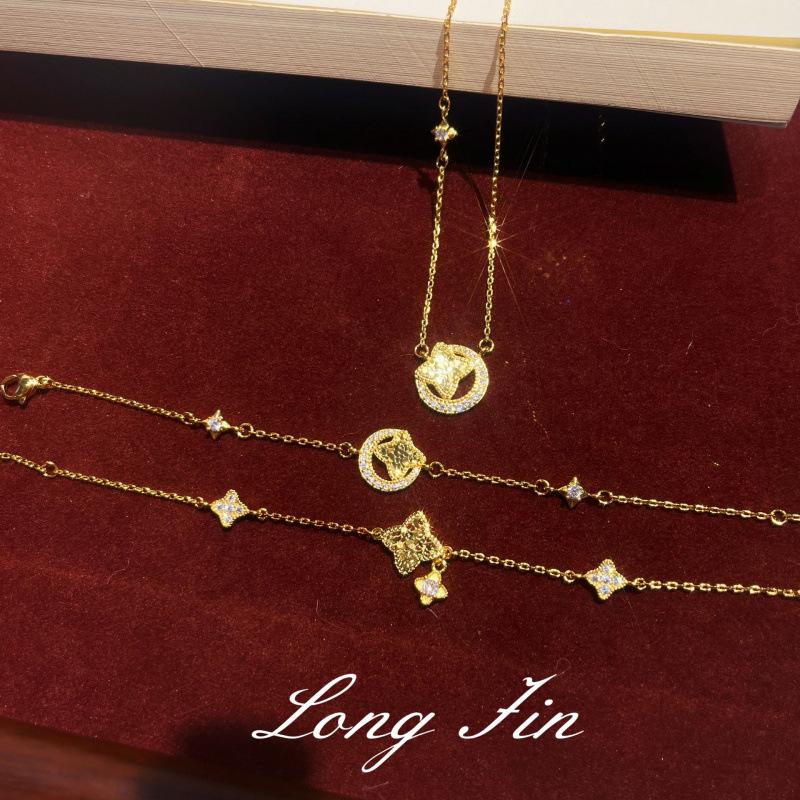 Set Stern Mond Muse Crushed Ice Eis Halskette Armband Funkelndes Sternenlicht Cnc Vierfach Stern Mond Schmuck